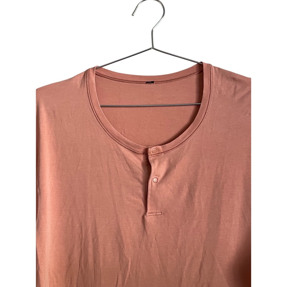 Lululemon 5 Year Basic Short Sleeve Henley Sedona Sunset Cotton Stretch Gorpcore - Picture 4 of 7